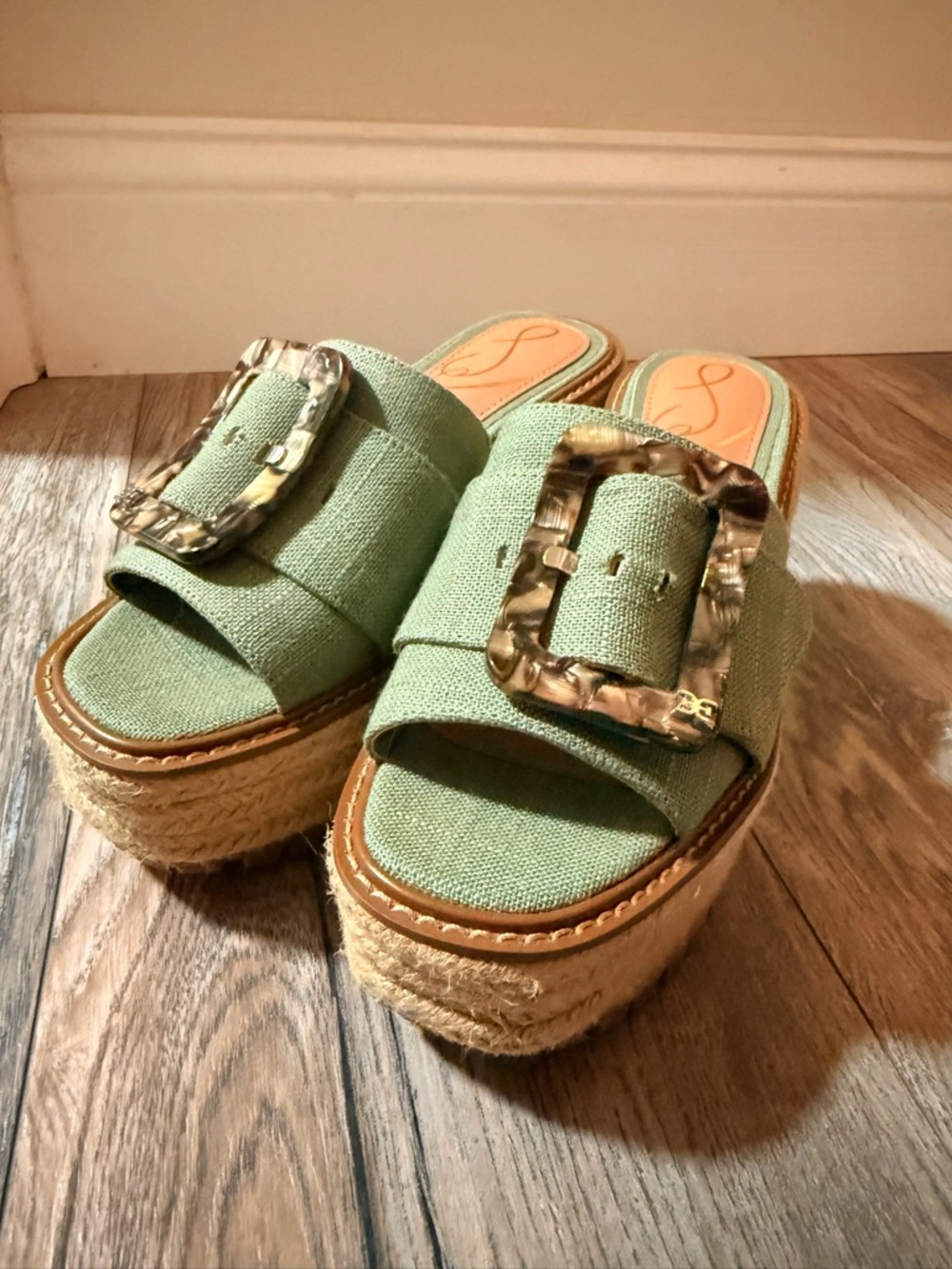 Sam Edelman Livi Platform Espadrille Slide Sandals - Jade
